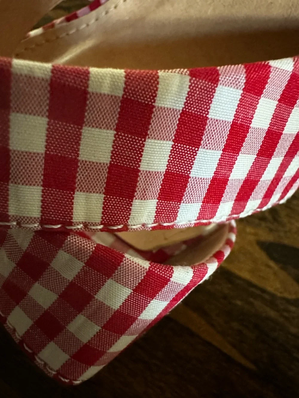 Rue21 Red and White Gingham Platform Heels